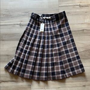 Tory Burch Plaid A-Line Skirt